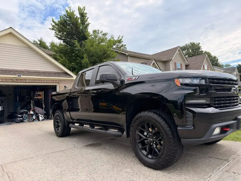 Black Chevy Silverado Z71 after a full detail in Chattanooga, TN