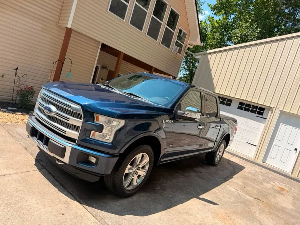Blue Ford F-150 after an exterior detail in Chattanooga, TN